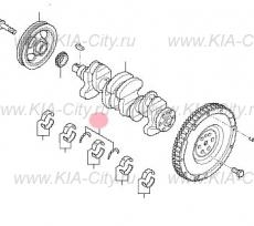 Упорный подшипник коленвала 1.2 (2 шт) Kia Picanto III