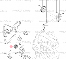 Шкив натяжителя приводного ремня дизель Kia Sorento III Prime