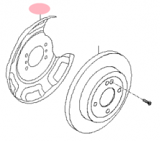 Крышка заднего тормоза против пыли левая Kia Rio III