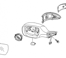 Зеркало правое в сборе Kia Quoris