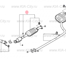 Глушитель средний (с катализатором) Kia Optima IV